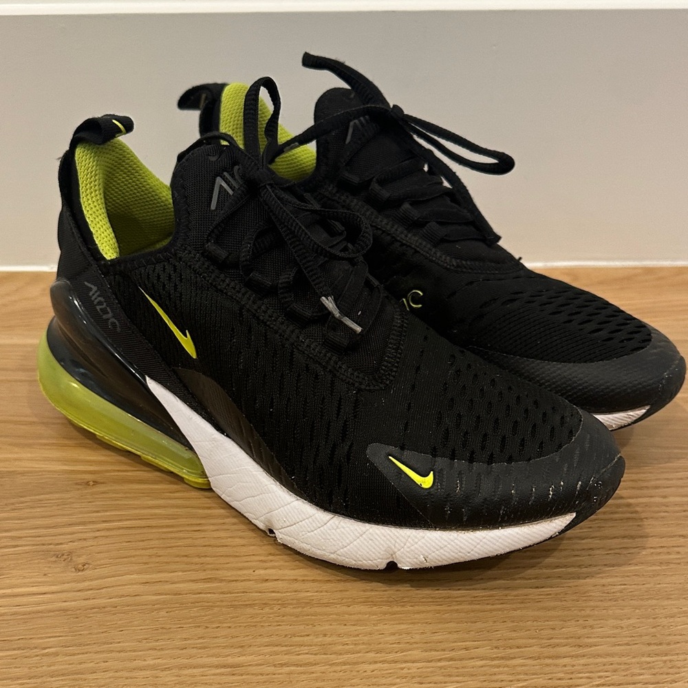 Nike Air Max 270 Black and Neon Green Sneakers